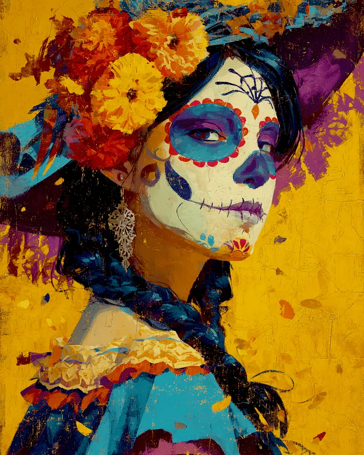 Senorita Beauchamp Día de Muertos Art Print - 8"x10" Artwork
