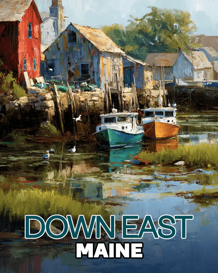 Down East Maine Boats at Low Tide - Wholesale Maine Art Print - 8"x10" Artwork (Copy)