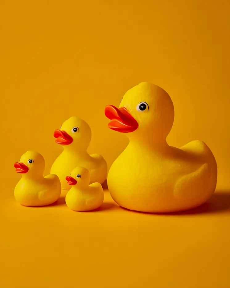 Rubber Ducky Family - Waterfowl Art Print - 8"x10" Artwork