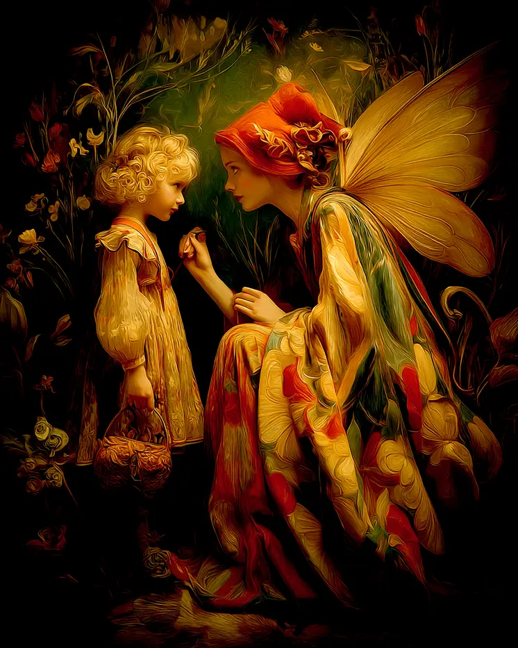 Fairy and Friend - Fairies Art Print - 8"x10" Artwork