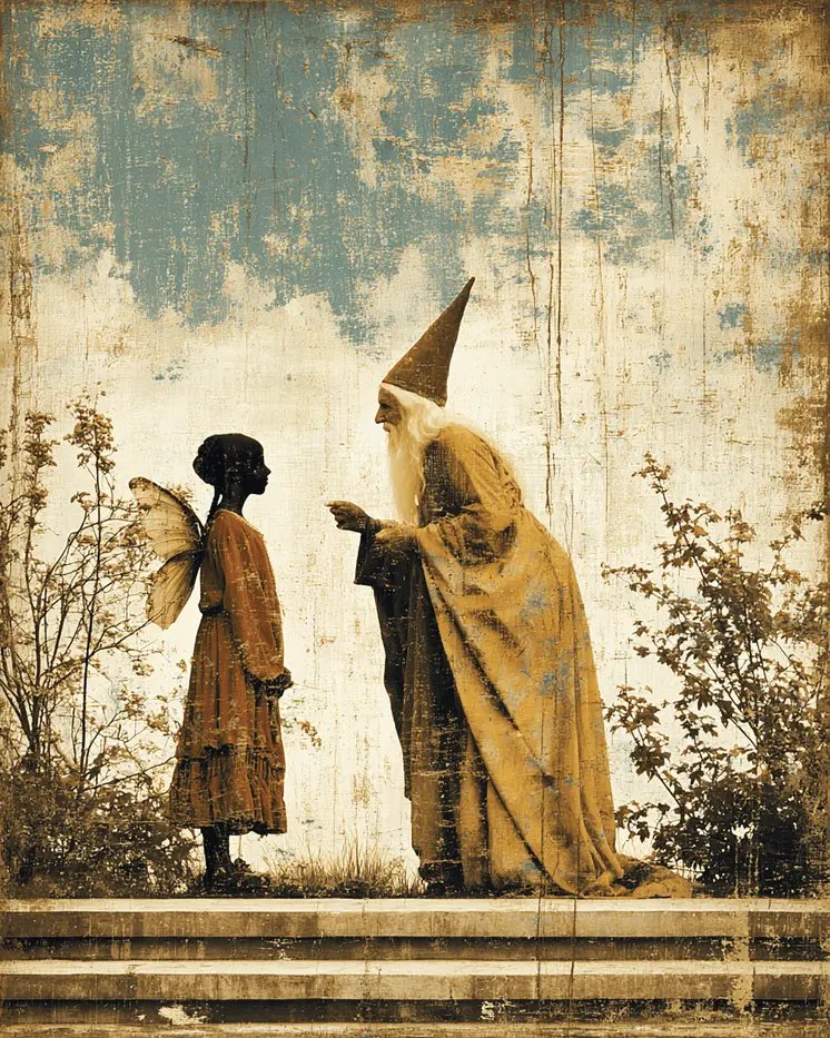 Wizard and Fairy Converse - Fairies Art Print - 8"x10" Artwork