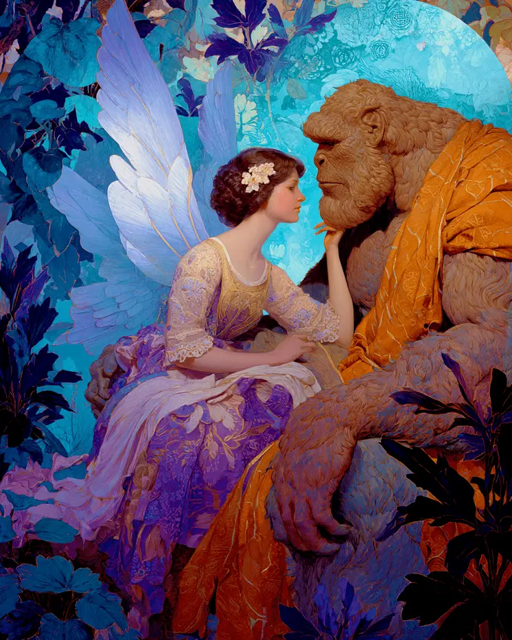 Fairy Consoles Bigfoot - Fairies Art Print - 8"x10" Artwork