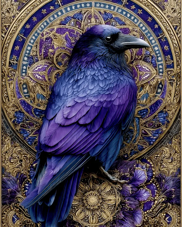 Celestial Raven Art Print - 8"x10" Artwork