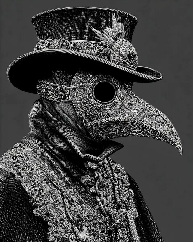 Plague Raven Mask Art Print - 8"x10" Artwork