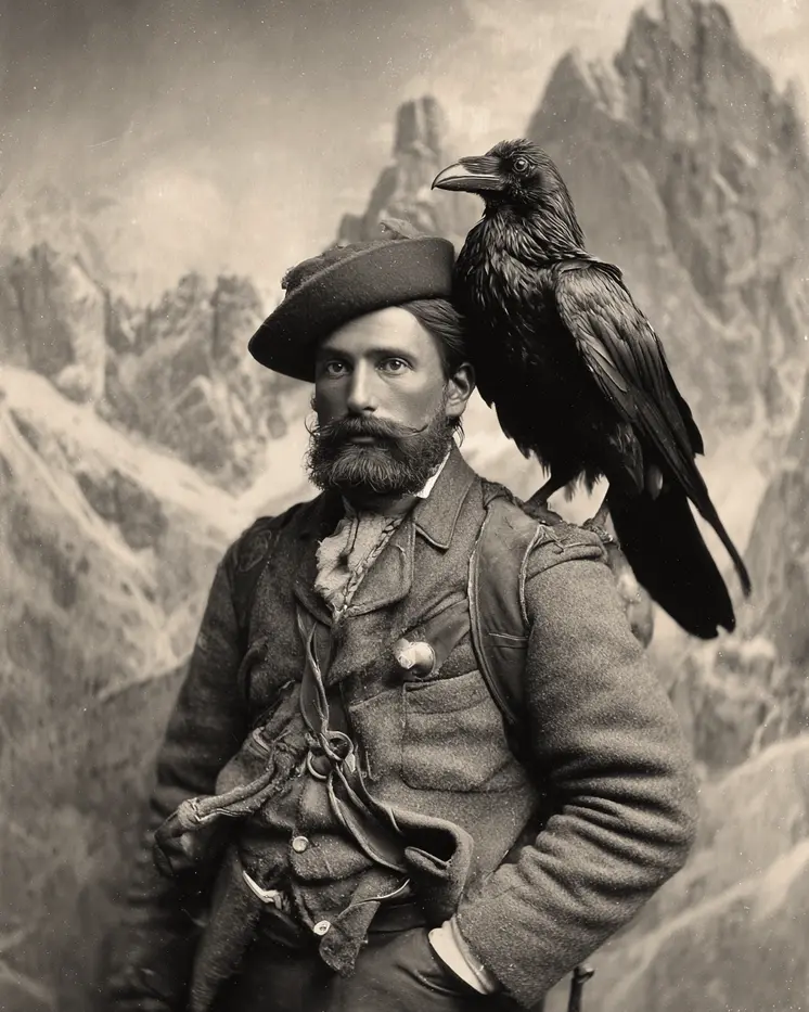 Meriwether Lewis with Raven Guide Art Print - 8"x10" Artwork