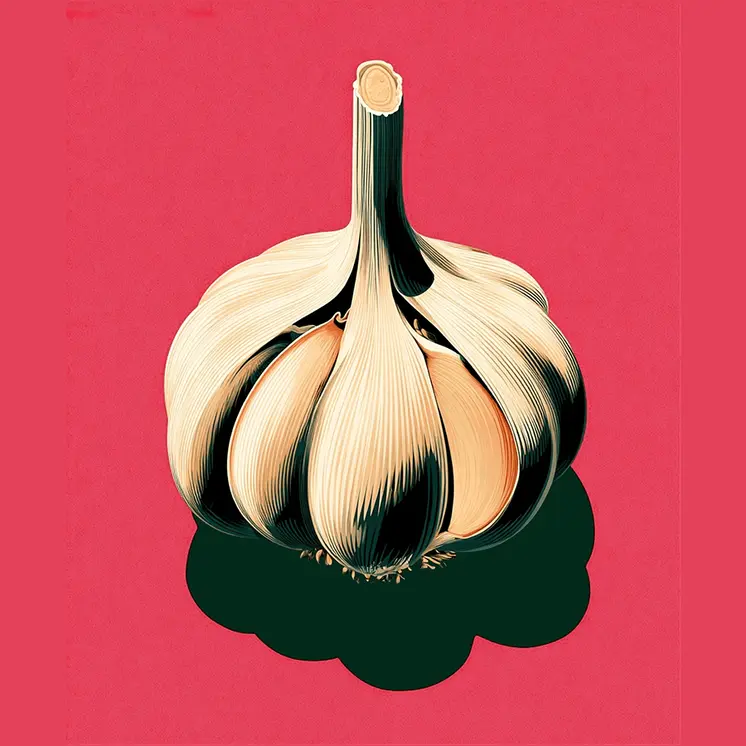 Garlic Bulb 8”x8” Herbs and Spices, Culinary Art Print Collection