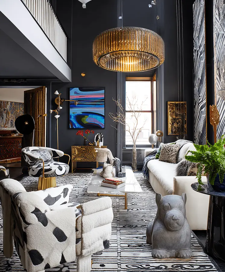 Maximalist Townhouse Living Room Art Print: Too Much is Never Enough