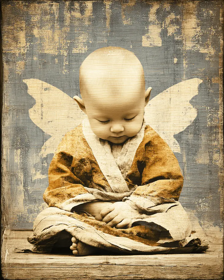 Vintage Baby Fairy - Fairies Art Print - 8"x10" Artwork