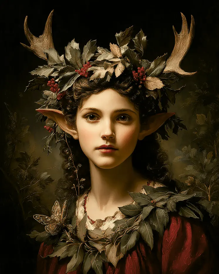 Young Wendigo Fairy - Fairies Art Print - 8"x10" Artwork
