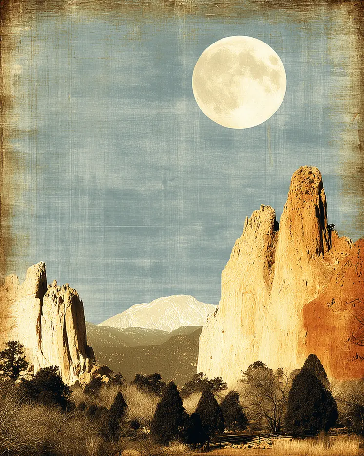 Antique Style Garden of the Gods Art Print - 8"x10" Artwork for 11"x14" Frame
