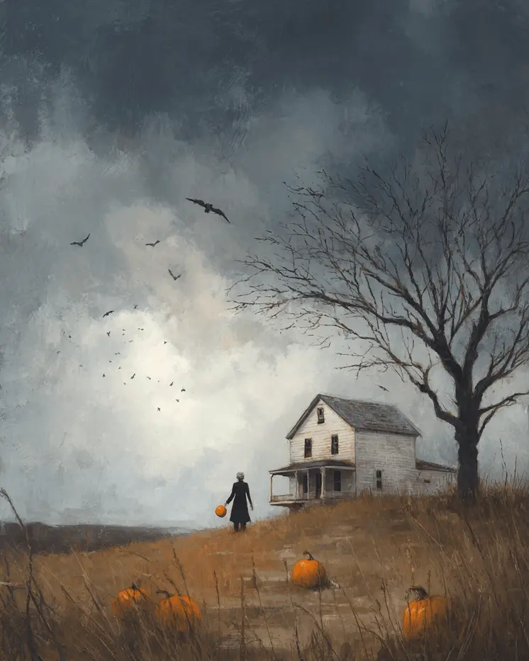 Heading Home from Trick or Treating Dark Academia Art Print - 8"x10" Artwork for 11"x14" Frame