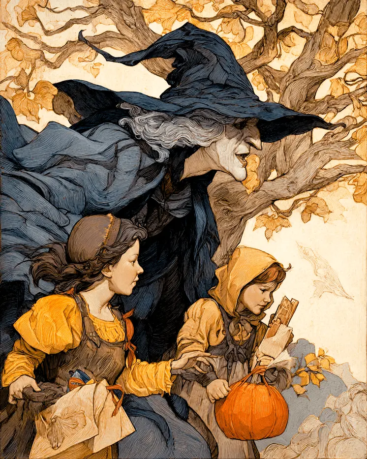 Rush On Home My Little Ones Dark Academia Art Print - 8"x10" Artwork for 11"x14" Frame