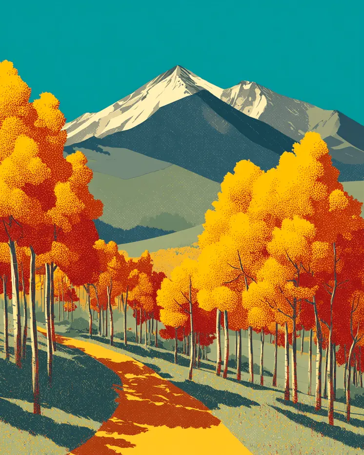 Aspen Mountain Path Nature Art Print - 8"x10" Artwork for 11"x14" Frame