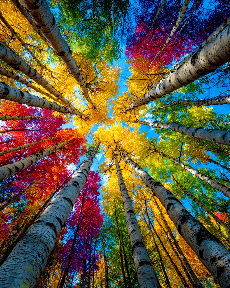 Bright Fall Colors Mountains Nature Art Print - 8"x10" Artwork for 11"x14" Frame