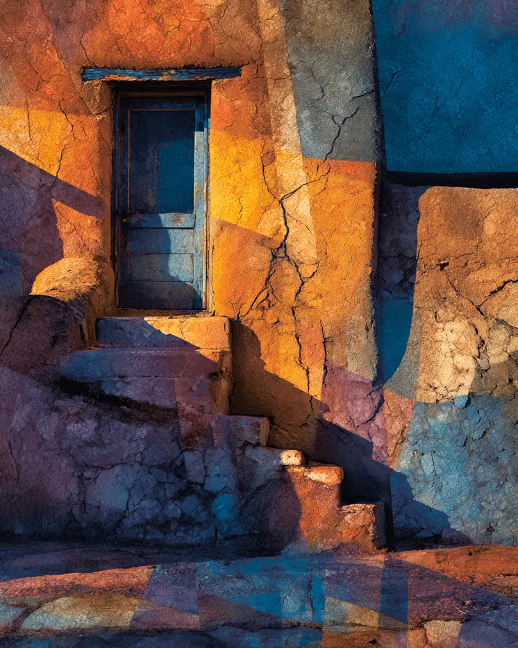 Taos Adobe Door American Southwest Art - 8"x10" Artwork for 11"x14" Frame