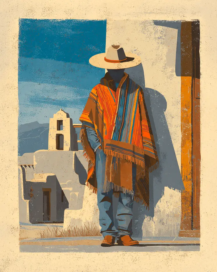 Hombre Relajante - American Southwest Art - 8"x10" Artwork for 11"x14" Frame