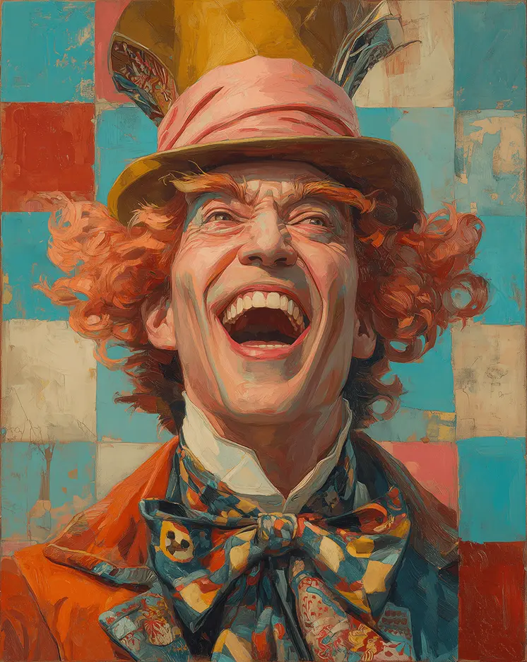 Mad Hatter Has a Checkered Past art print - 8"x10" Artwork for 11"x14" Frame