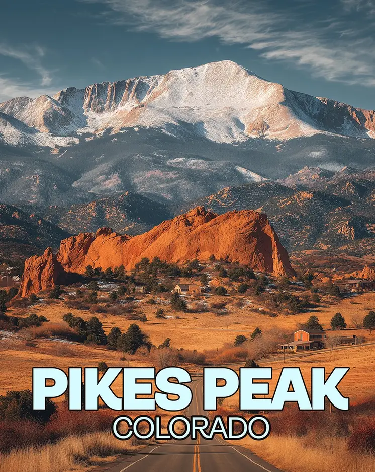 Road to Pikes Peak Name Drop Art Print - 8"x10" Artwork for 11"x14" Frame