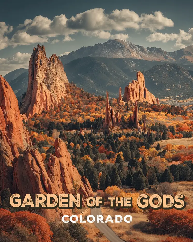 Rustic Garden of the Gods Name Drop Art Print - 8"x10" Artwork for 11"x14" Frame