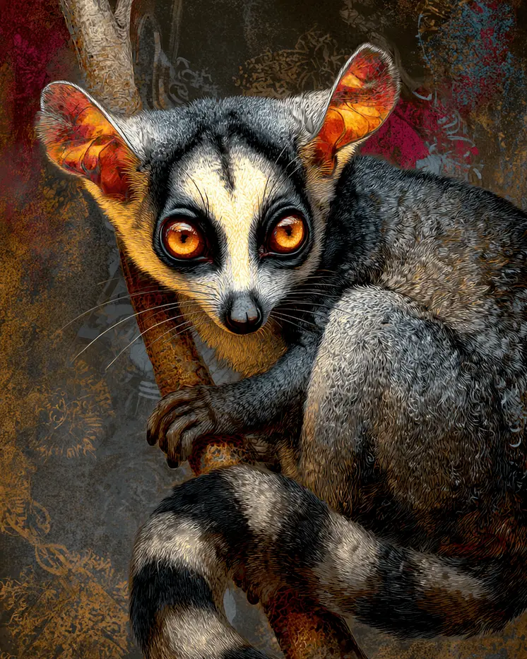 Ringtail Wildlife Art Print - 8"x10" Artwork for 11"x14" Frame