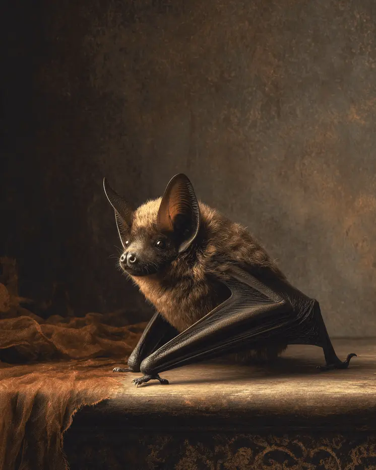 Walking Bat Dark Academia Art Print - 8"x10" Artwork for 11"x14" Frame