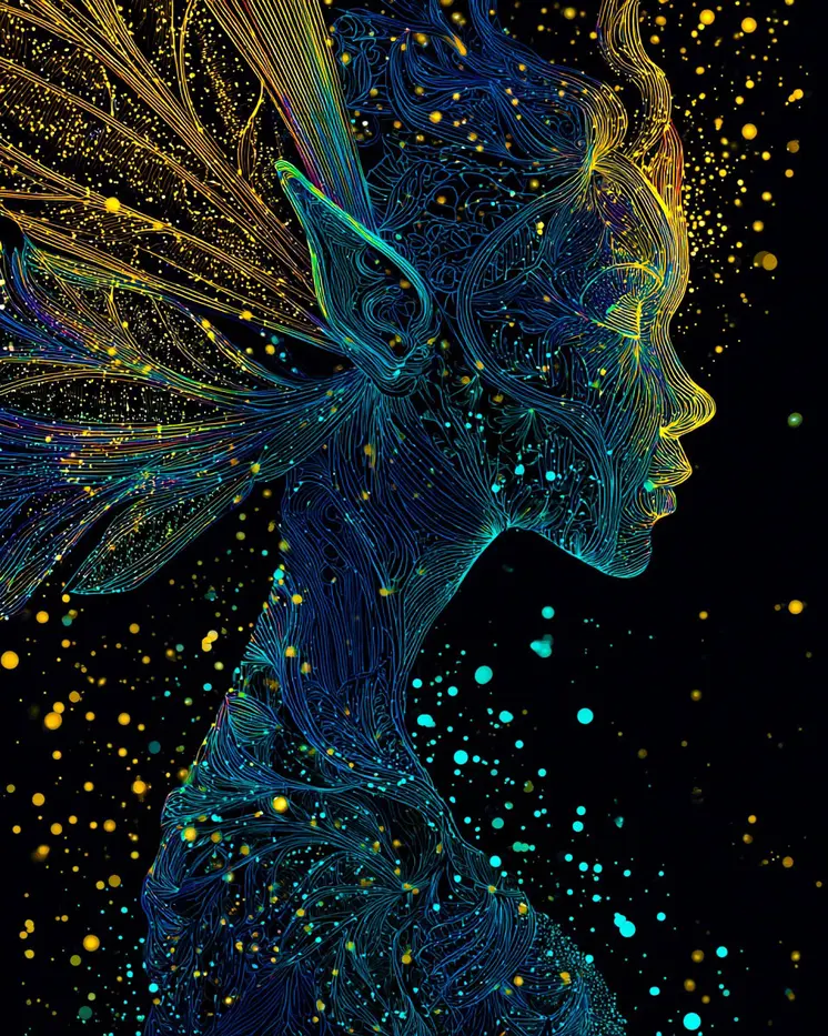 Mystical Cosmic Fairy - Magical Fairies Art Print - 8"x10" Artwork for 11"x14" Frame