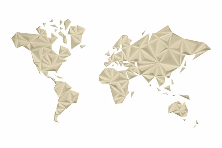 World Map - Solid Color