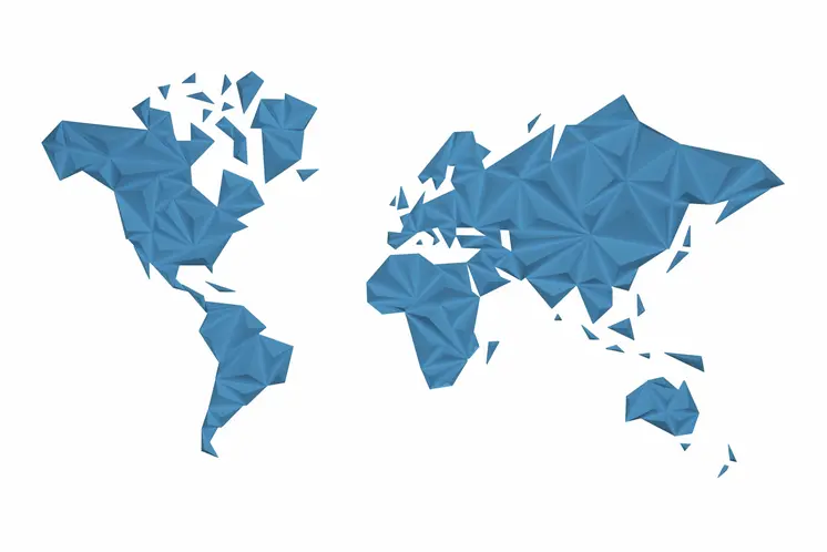 World Map - Solid Color