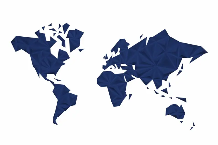 World Map - Solid Color