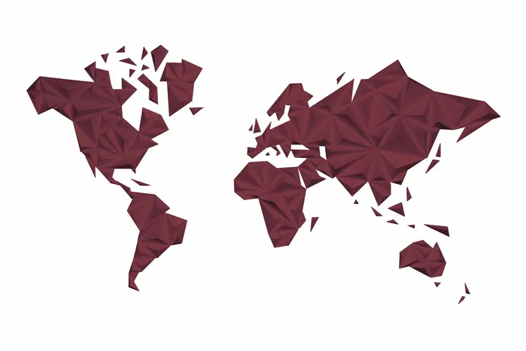 World Map - Solid Color