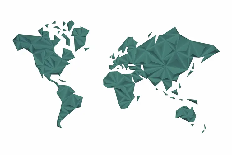 World Map - Solid Color