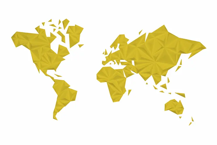 World Map - Solid Color