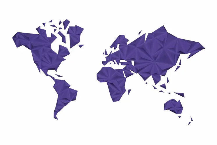World Map - Solid Color