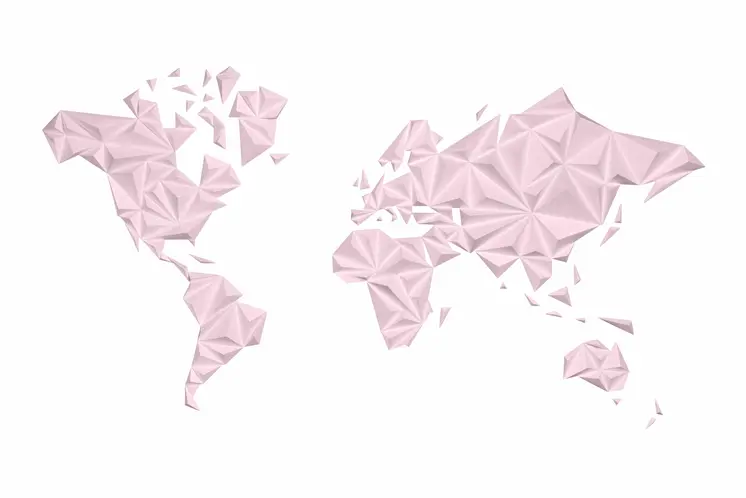 World Map - Solid Color
