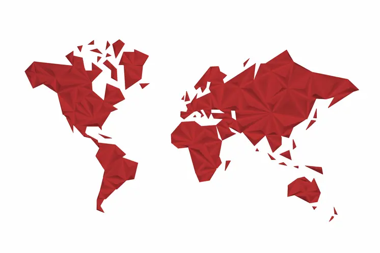 World Map - Solid Color
