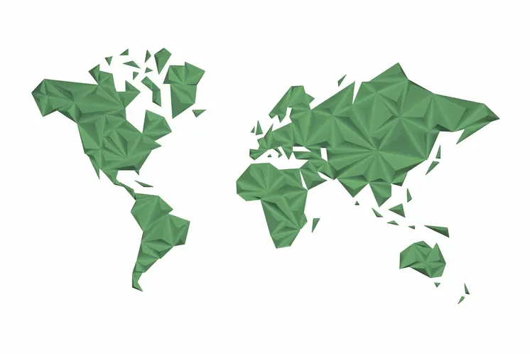World Map - Solid Color