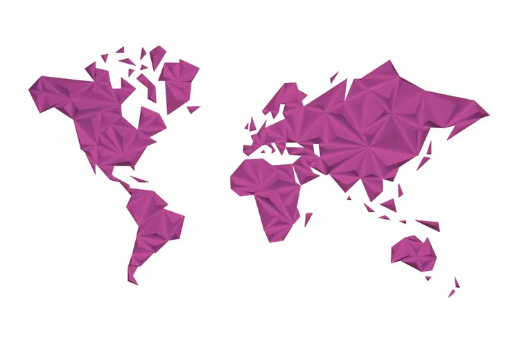World Map - Solid Color