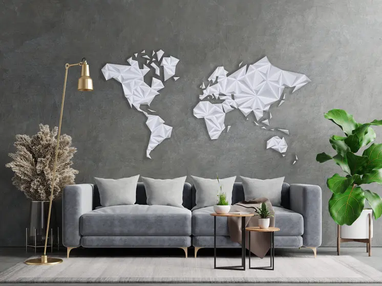 Carte du Monde - Blanche