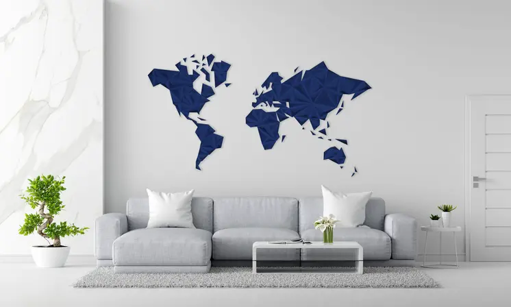 World Map - Solid Color