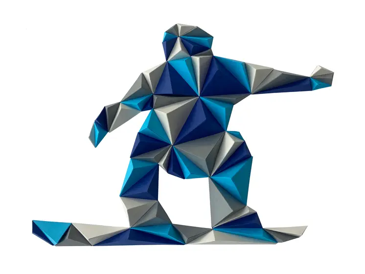 Snowboarder - Blue & Gray