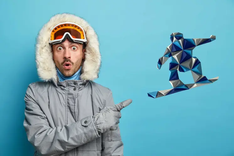 Snowboarder - Blue & Gray