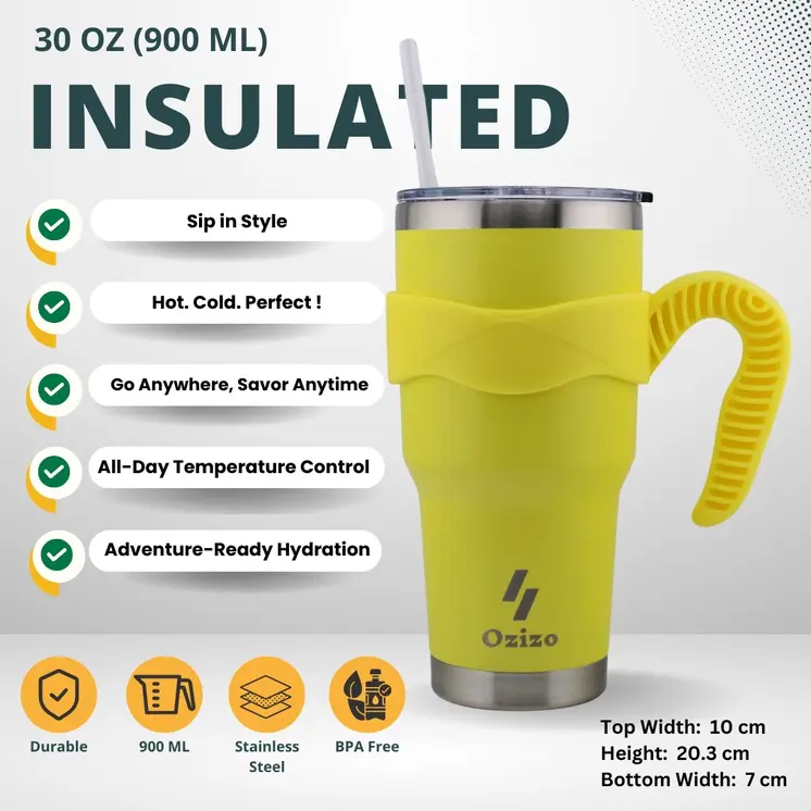 Ozizo M92 30 oz Insulated Tumbler With Straw