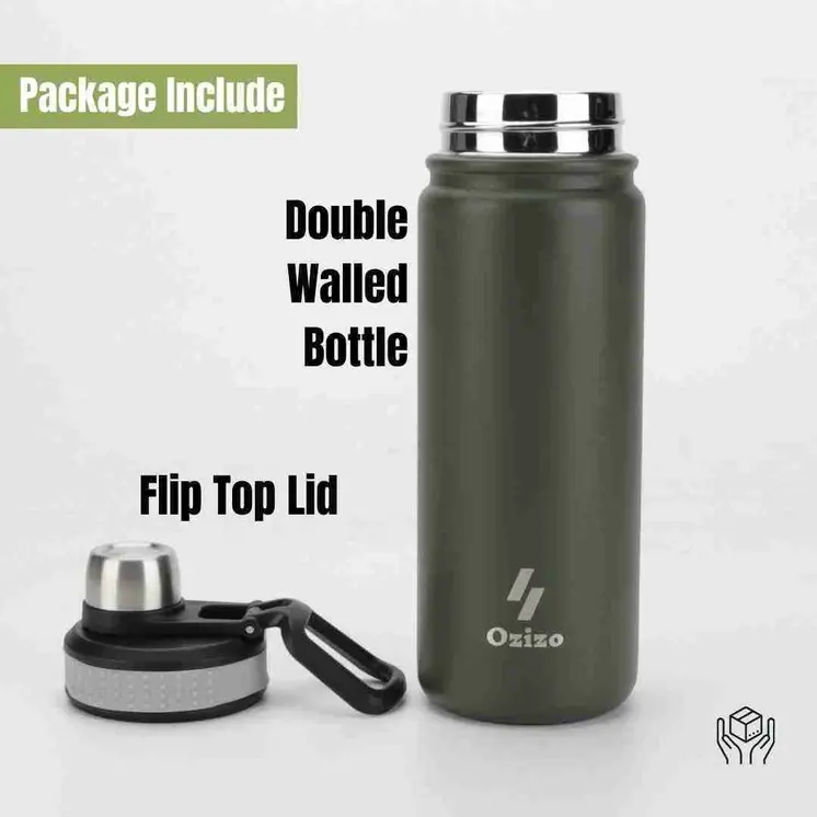 Ozizo M59 22oz 650 ml Sport Insulated Bottle with Rotating Lid and Handle