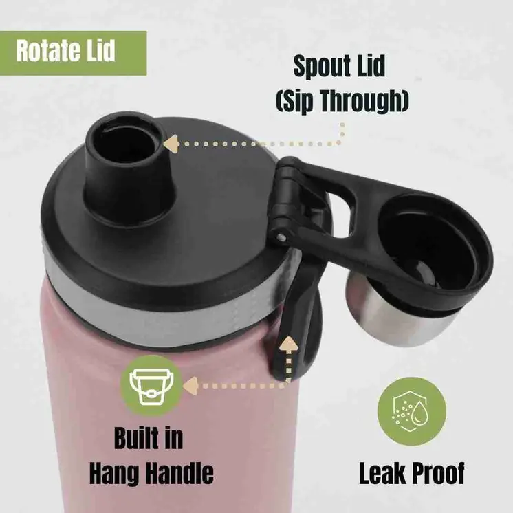 Ozizo Shaker Bottle M60, Insulated Stainless Steel Protein Shaker Bottle 22 oz, Insulated Shaker with Filter, Flip Top Cap and Wire Whisk Ball Spring Mixer