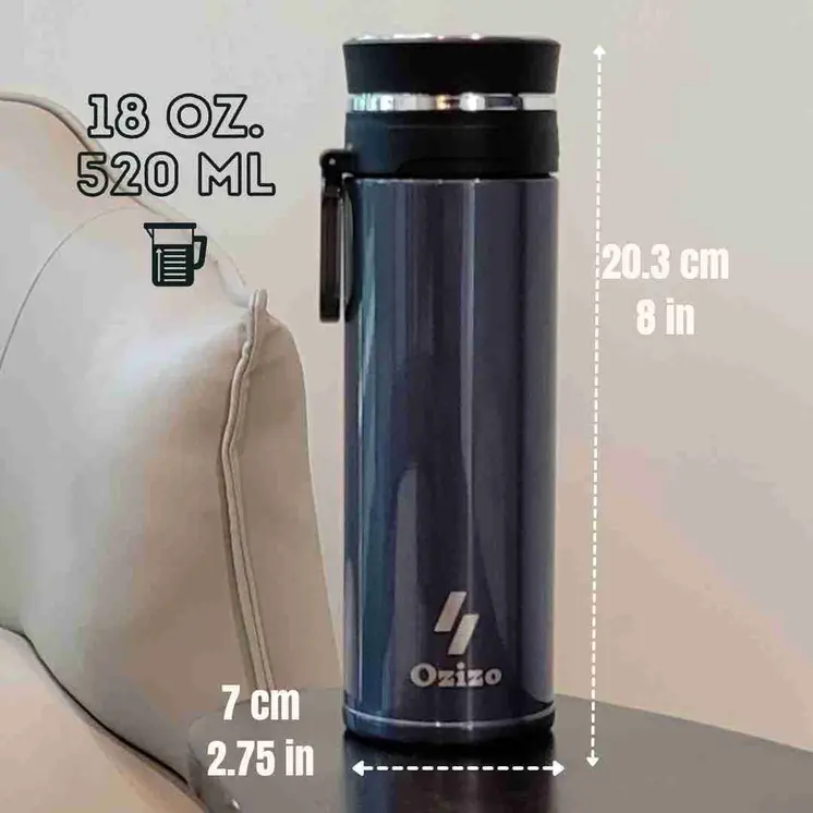 Ozizo M90 18oz 520 ml Elite Insulated Vacuum Flask w/ Cup Mouth & Filter