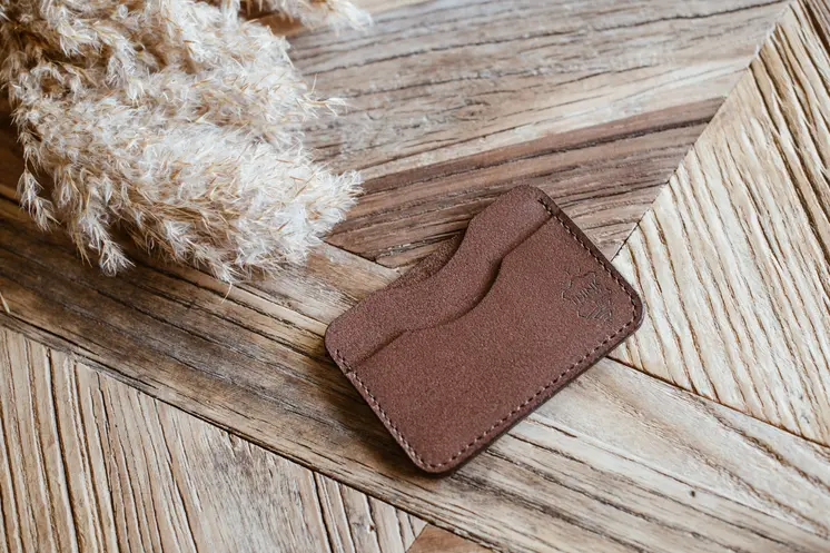 Skórzane etui na karty - cardholder - ciemny brąz
