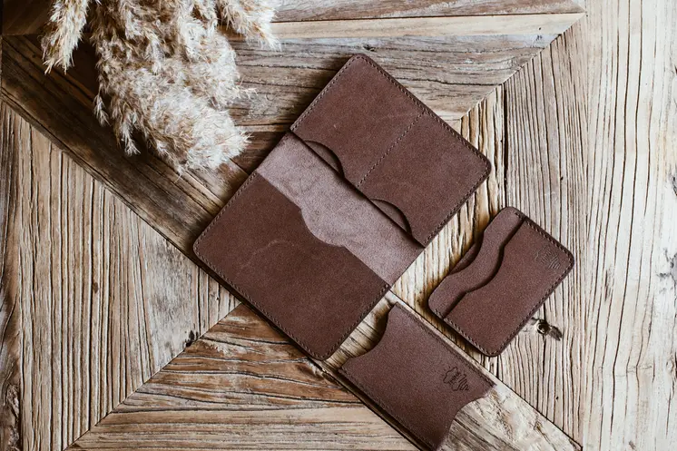 Skórzane etui na karty - cardholder - ciemny brąz