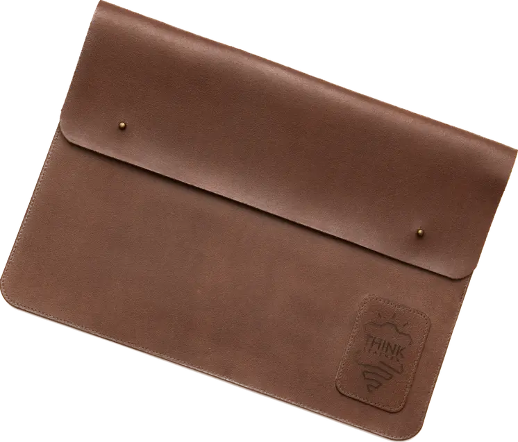 COVER MACBOOK 13" with a flap dark brown