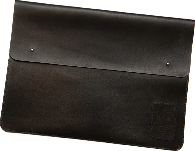 Skórzany pokrowiec z klapą na MacBook 13" Pro/Air - czarny