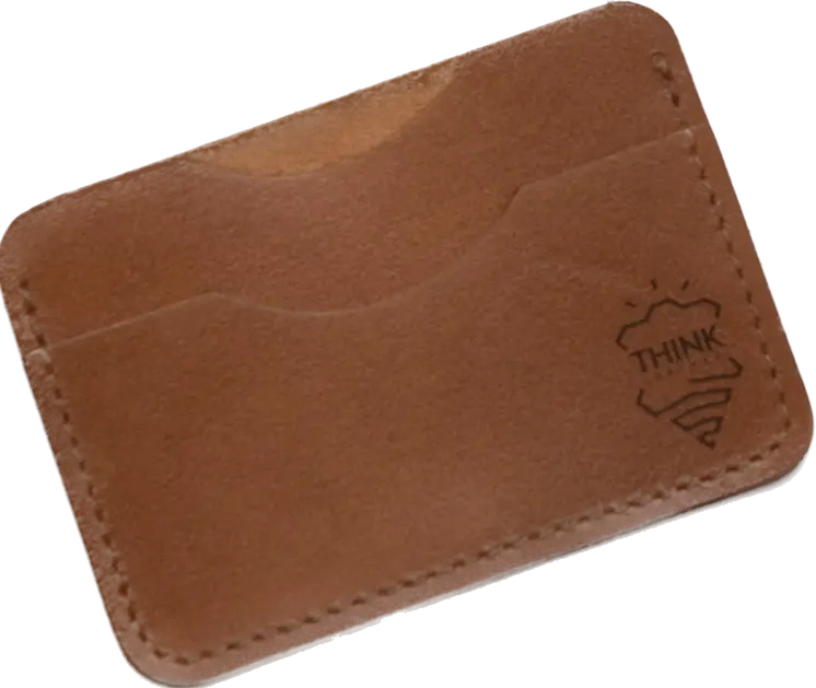 Skórzane etui na karty - cardholder - jasny brąz